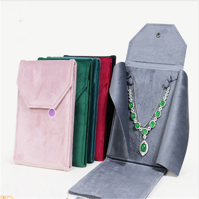 Kreative Schmuckverpackungsbox aus Samt in Grau zur Aufbewahrung von Perlenketten und Schmuck - Bild 1