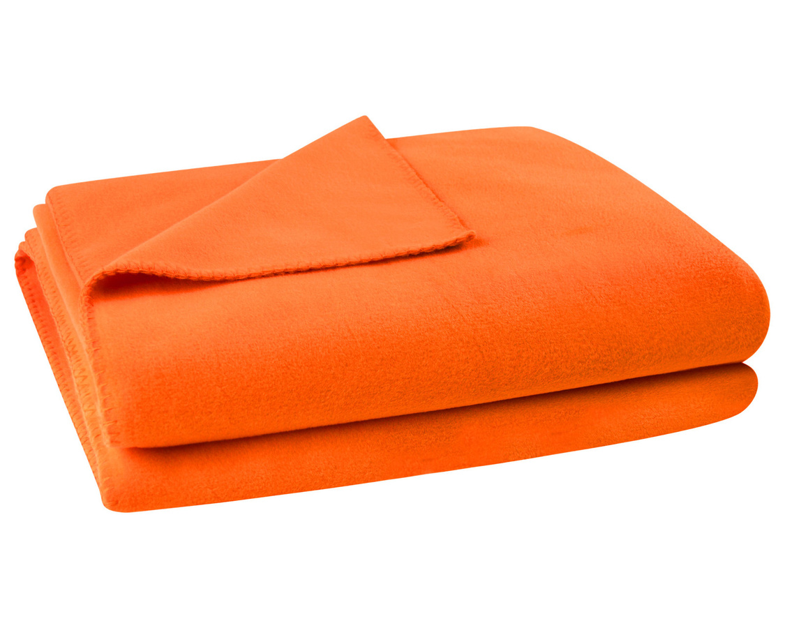 Zoeppritz Soft-Fleece Wohndecke in Schwarz und Orange, flauschig und Oeko-Tex Standard 100 zertifiziert - Bild 1