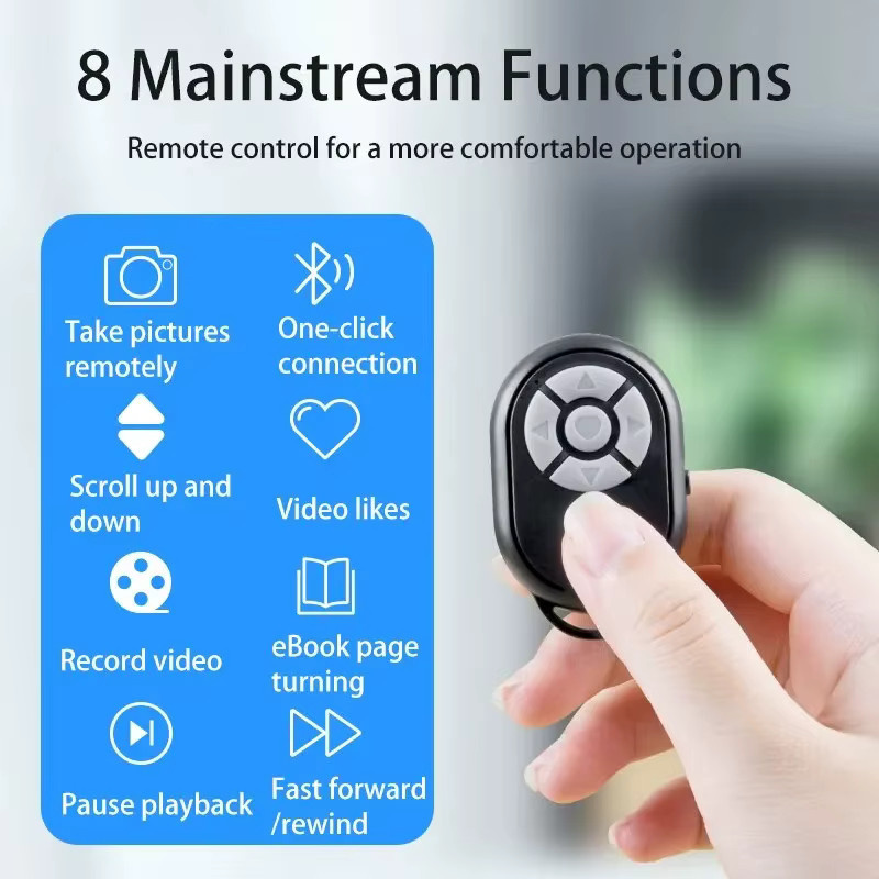 PHONEPACE Bluetooth-Fernbedienung für iPhone, Xiaomi, iOS und Android in Schwarz - Bild 6