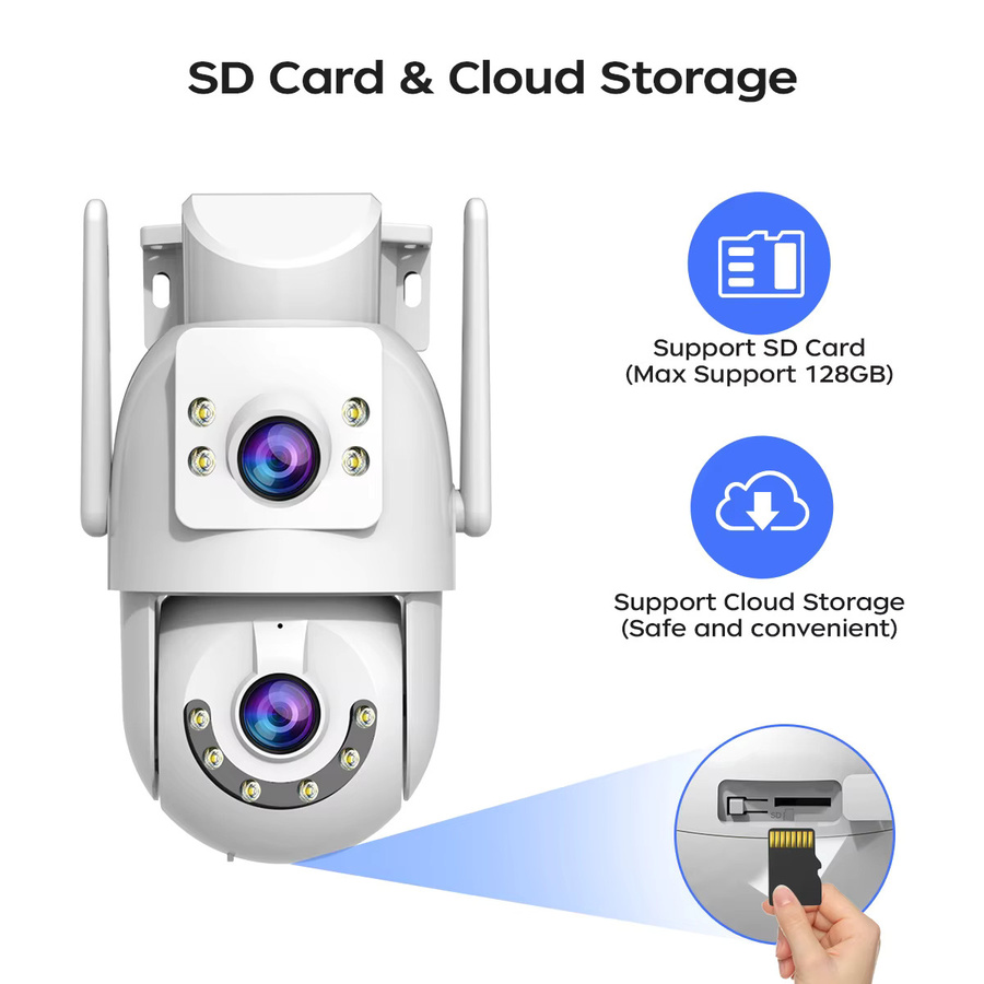 Jooan 4K 5G Kabellose IP-Kamera für Außenbereich mit Doppelbildschirm, 5-fach Digitalzoom, CCTV-Videoüberwachungskamera und Auto-Tracking in Weiß - Bild 5