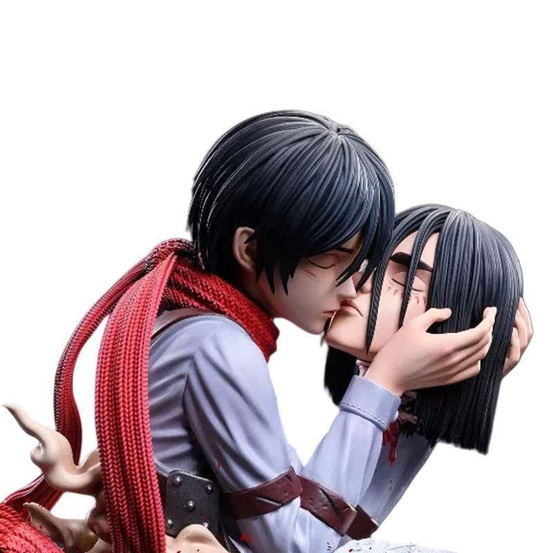 Yiran toy 1 Attack on Titan Figurenset Der Todeskuss und Mikasa Ackerman Kopfumarmungs-Doppelstatuen - Bild 3