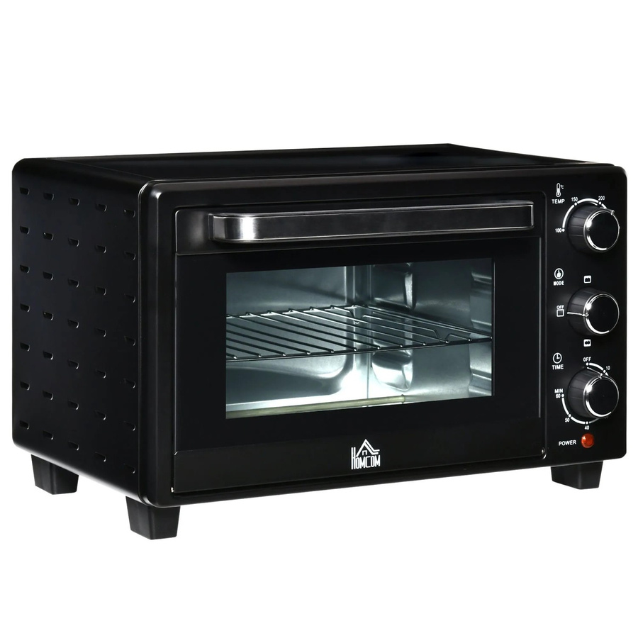 HOMCOM Minibackofen 21L in Schwarz mit Drahtgestell und Backblech - Bild 2