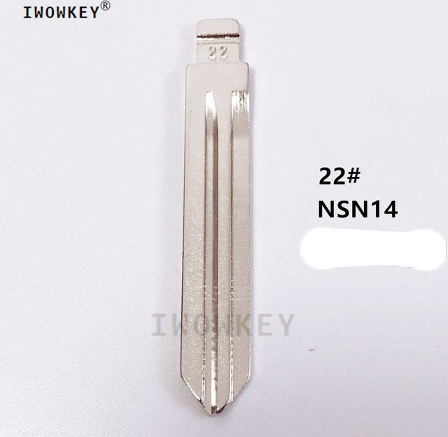 IWOWKEY 10er Set ungeschnittene Flip-Metall-Schlüsselblätter Nr. 22 für KD Keydiy und VVDI Fernbedienungen, Farbe: Silber - Bild 1