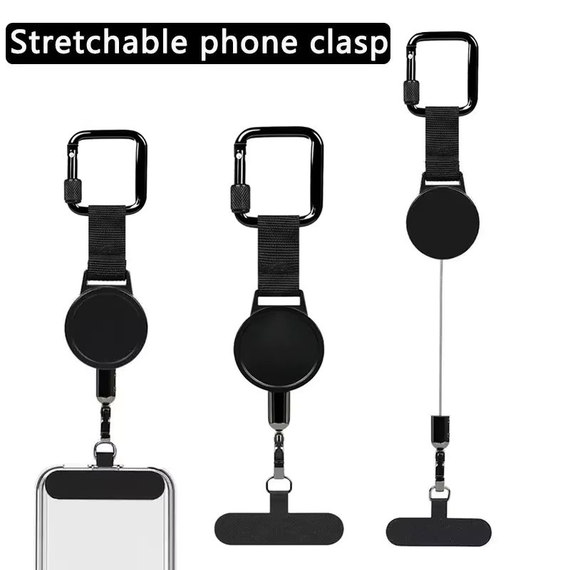 Einziehbares Diebstahlschutz-Outdoor-Handyband für iPhone 17 18 in Schwarz mit Schlüsselanhänger als universelles Smartphone-Sicherheitsband gegen Verlust - Bild 6