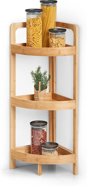 Zeller Eckregal aus Bambus in Natur, B/H/T: 29 x 85 x 29 cm - Bild 1
