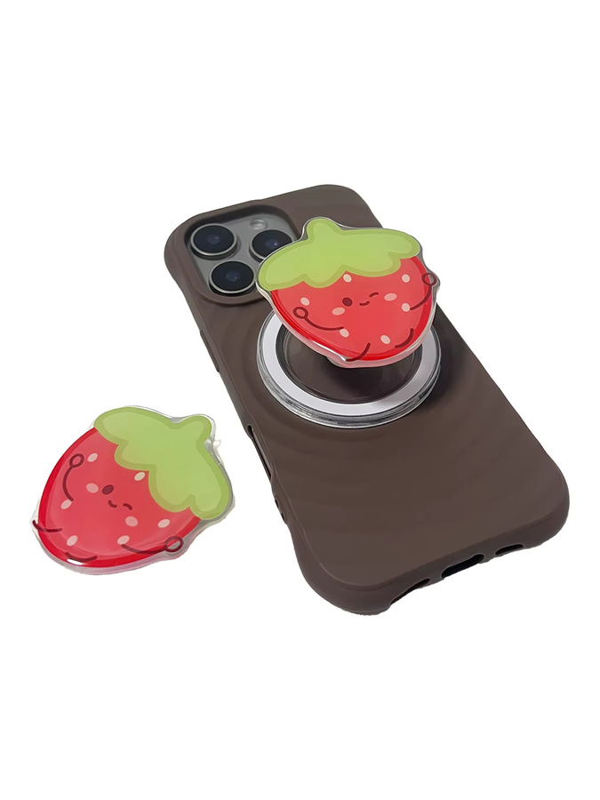 Erdbeer Griptok Handyhalter mit Cartoon-Design für iPhone 17 Pro Max und 16 Pro - Bild 4