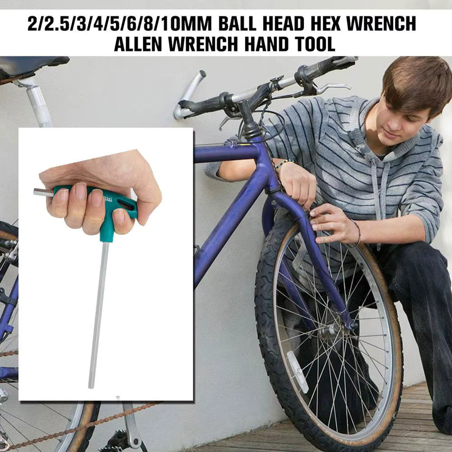 T-Griff Inbusschlüssel Set mit Sechskant-Bits in Türkis, Größen: 2mm, 2,5mm, 3mm, 4mm, 5mm, 6mm, 8mm, 10mm - Bild 3