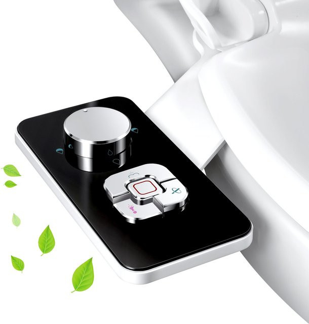 SAMODRA Bidet Toilettensitz Aufsatz mit Doppel-Düsen für Frontal- und Heckreinigung, Ultra-Dünn, Kaltwasser, Weiß - Bild 1