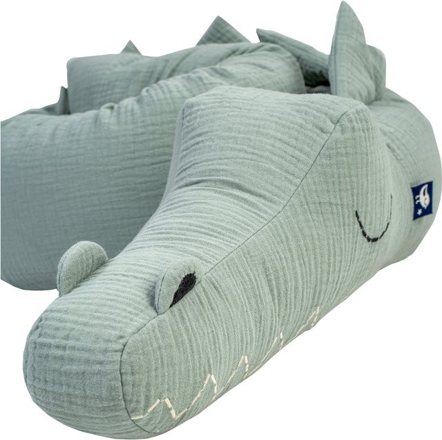 Julius Zöllner Bettschlange Sleep Buddy aus Musselin in Grün, 180 cm - Bild 1