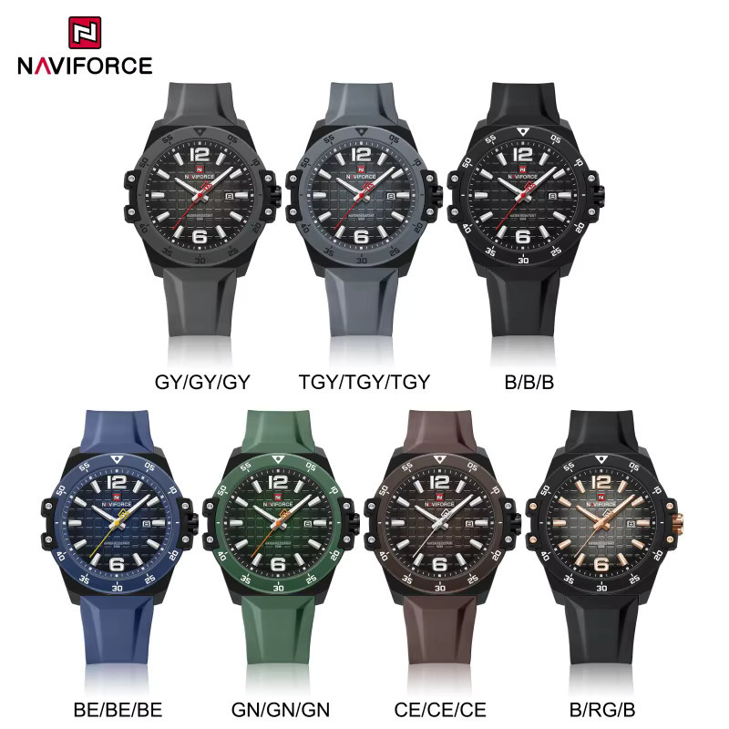 NAVIFORCE Armbanduhr, Quarz, Silikonarmband, Schwarz, Herren - Bild 4