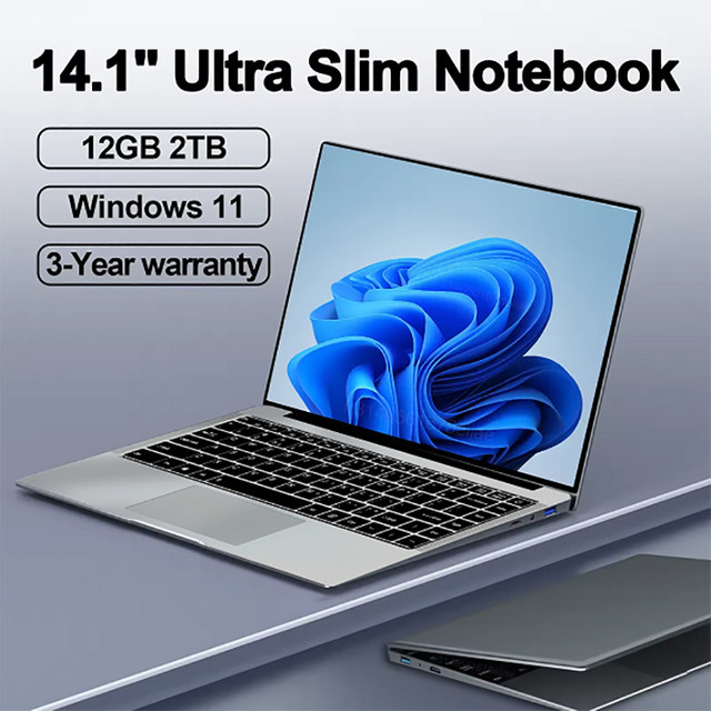 XIANGMEI Laptop 14,1 Zoll mit 12GB RAM und 1TB SSD in Silber mit Windows 11 - Bild 1