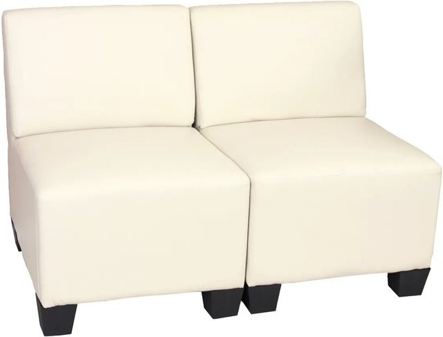 MCW Moncalieri Modular 2-Sitzer Sofa aus Kunstleder in Beige ohne Armlehnen - Bild 2