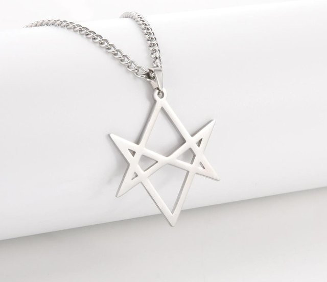Halskette mit Anhänger Edelstahl, Geometrische Struktur, Unisex, Gray - Bild 1