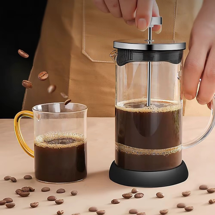 Aihogard Französischer Presskannen-Filter aus hitzebeständigem Borosilikatglas in Transparent für Kaffee und Tee - Bild 3