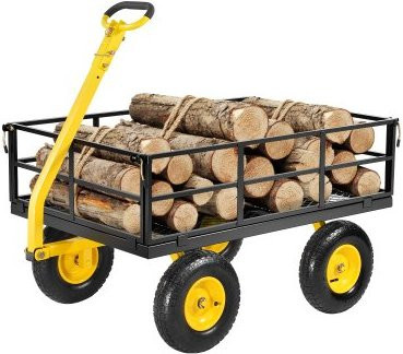 VEVOR Bollerwagen 2-in-1 Gartenwagen aus Stahl mit All-Terrain-Reifen und abnehmbaren Seitenteilen aus Netzmaterial - Bild 1