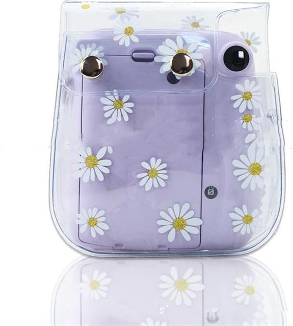 Koogeelife Tragbare Sofortbildkamera-Tasche mit transparentem Gänseblümchenmuster für Mini 8 9 11 in Weiß - Bild 1