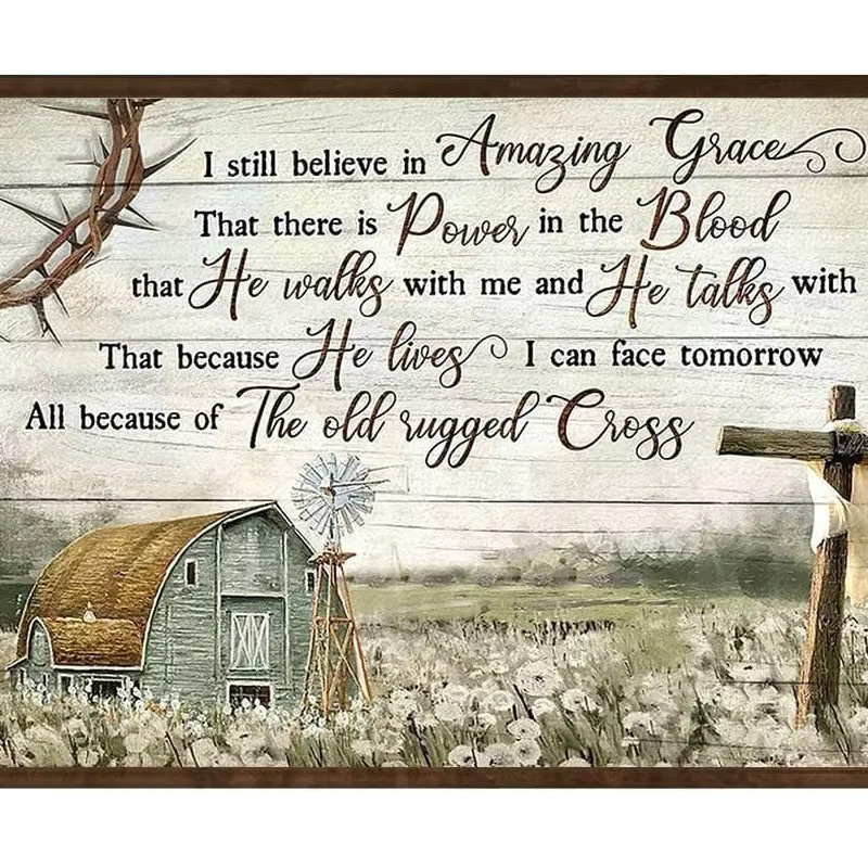 Krouterebs Vintage Metallschild I Still Believe in Amazing Grace, buntes Blechschild im Retro-Design - Bild 2