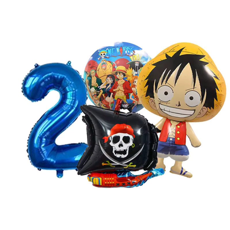 One Piece Anime Luffy Geburtstagsdekoration mit Zahlenballons Set von Bandai in Mehrfarbig - Bild 2