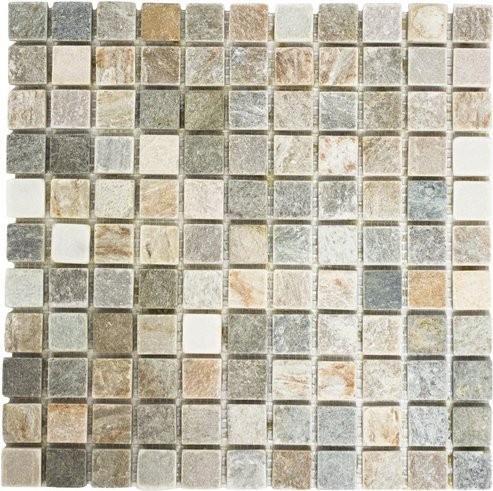 HuH Mosaikfliese Quartz in Steinoptik als Wandbelag oder Bodenbelag, grau und beige, B/L: 30,5 x 30,5 cm - Bild 1