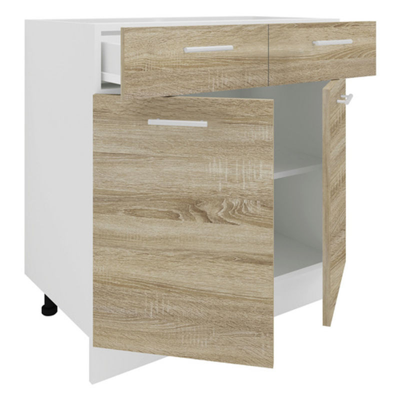 VCM Küchenschrank Esilo Unterschrank mit Schublade in Beige Oak, B/T/H: 80 x 46 x 82 cm - Bild 2