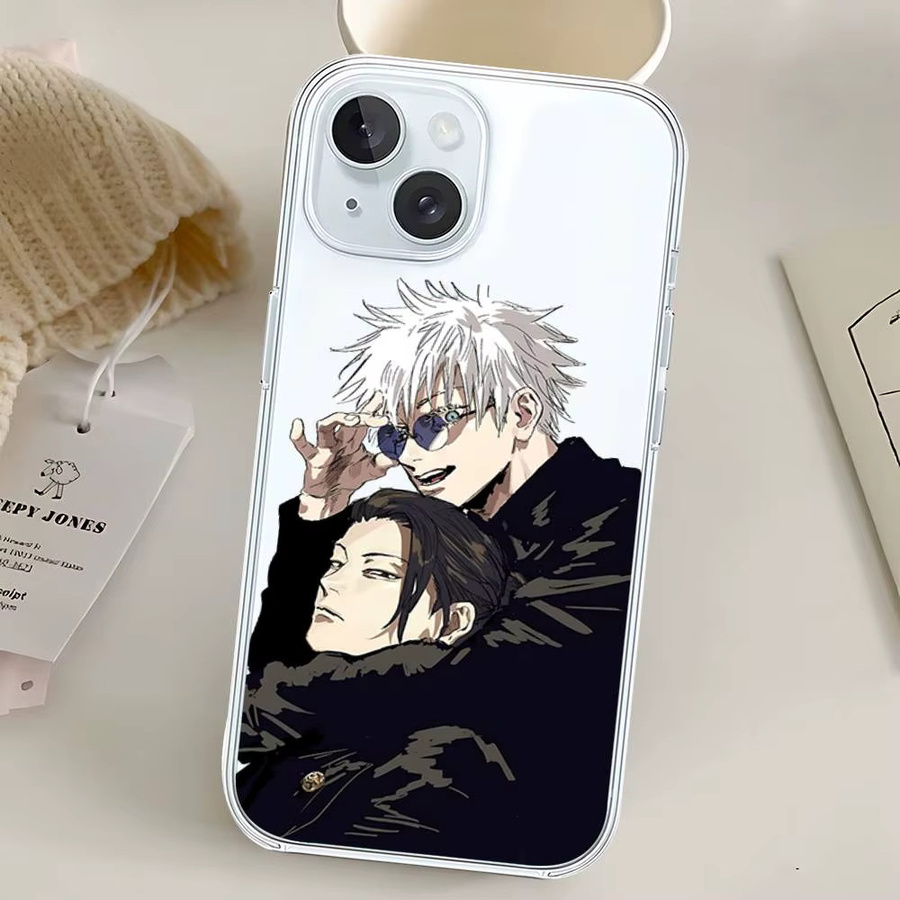 Transparente Handyhülle mit Geto Suguru und Gojo Satoru Design für iPhone Modelle - Bild 6