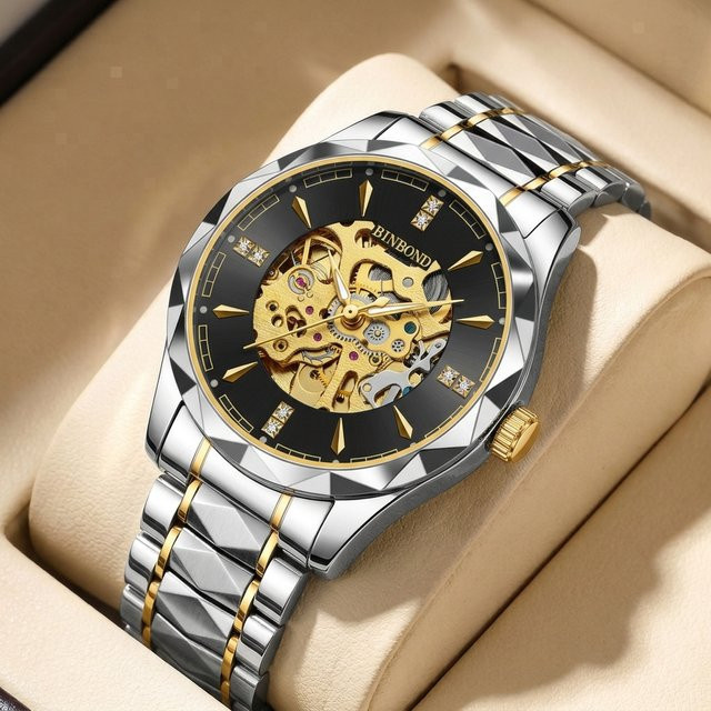 BINBOND Armbanduhr, Automatik, Edelstahl, Bicolor, Gold, Herren - Bild 1