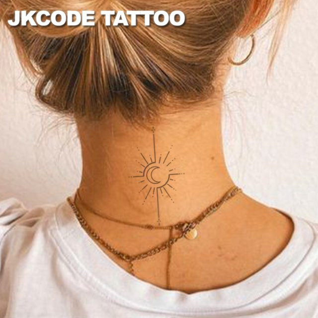 JKCODE TATTOO Temporäre Tätowierungen, Sonne und Mond, Wasserfest - Bild 1