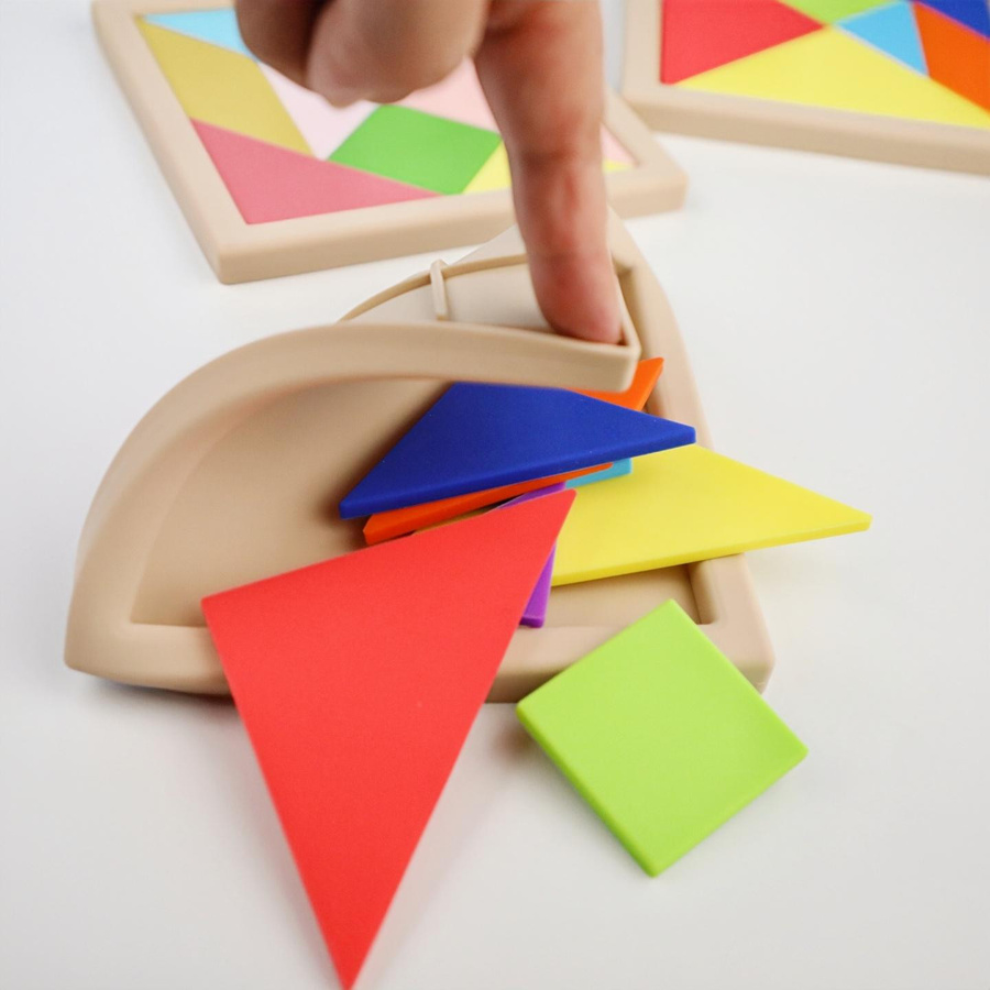 Yiran toy Tangram Puzzle 3D Holz rot 0-3J - Bild 2