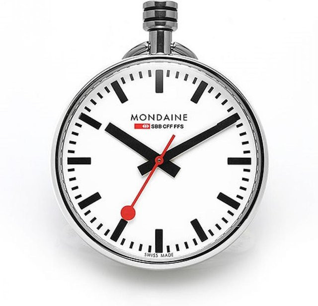 Mondaine Taschenuhr Classic, Edelstahl, Grau, Damen - Bild 1