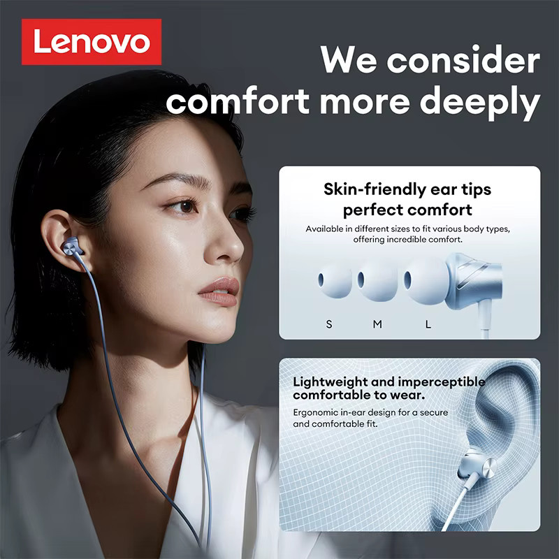 Lenovo YF37 Gaming-Esports-Kopfhörer HiFi-Stereo-Headset mit Mikrofon, USB-C und 3,5-mm-Klinke, Blau/Weiß - Bild 3