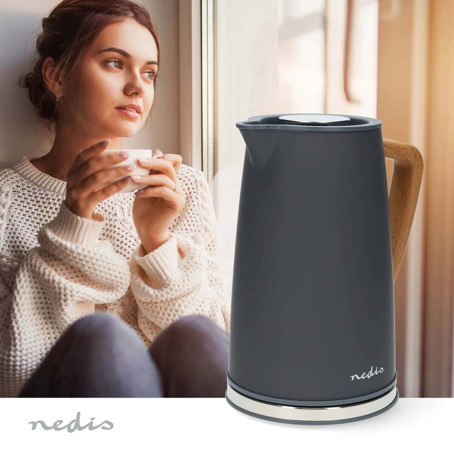 Nedis Wasserkocher KAWK510EGY in Grau mit 1,7 l Fassungsvermögen - Bild 2