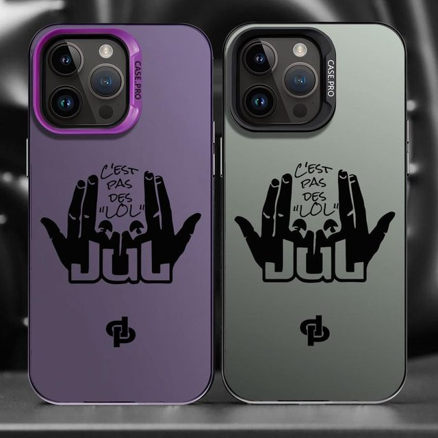 Handyhülle Softcover für iPhone 11 12 13 14 15 16 Pro Max XR XS mit Design C'est Pas Des Lol in Purple von Potdemiel - Bild 1