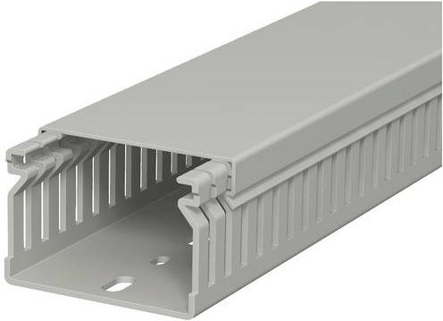 OBO Bettermann Verdrahtungskanal LK4 in Stein-Grau, L: 2000 cm, B: 6 cm, H: 4 cm - Bild 1