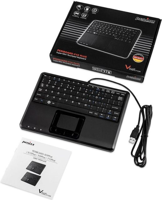 Perixx PERIBOARD-510H Plus Mechanische USB-Tastatur in Schwarz mit spanischem QWERTY-Layout - Bild 1