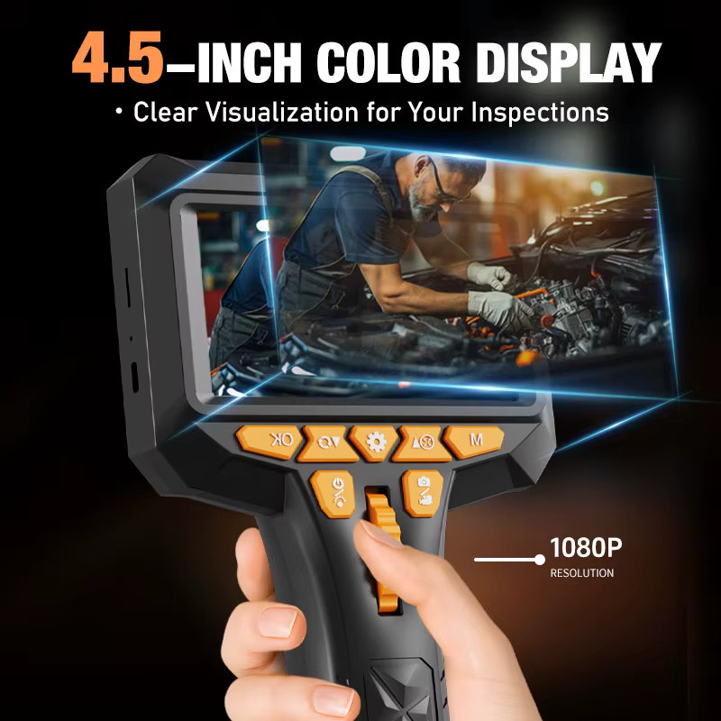 LAFOCH Industrie-Endoskop mit 4,5-Zoll-Bildschirm, 360 Grad rotierbar, HD-Linse (6mm/3,9mm), wasserdicht für Autoreparatur und Kanalisation - Bild 3