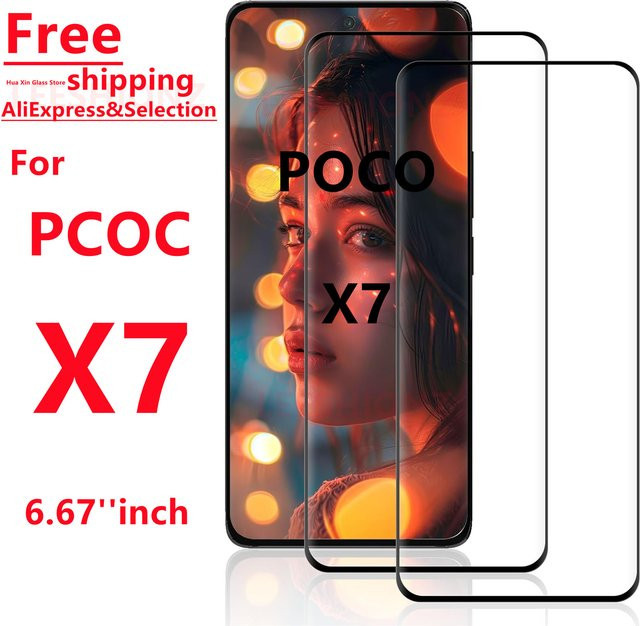 Leeshionz Displayschutz aus gehärtetem Glas für Pocs X7 Serie, transparent - Bild 1