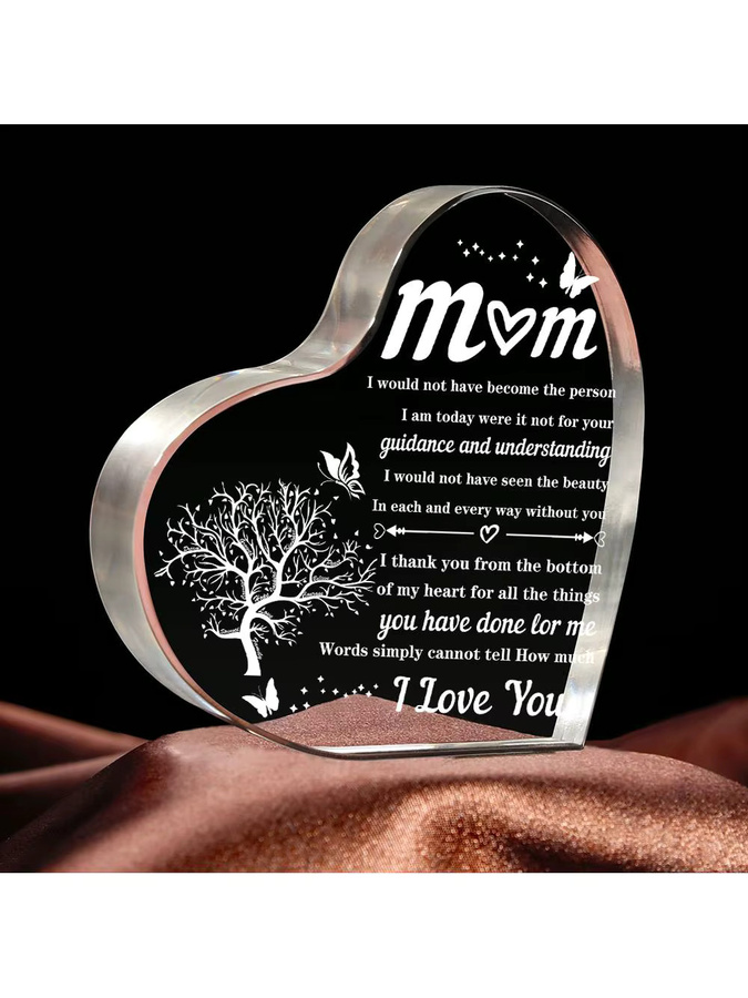 CIFBUY Herz-Acryl Dekoration in Weiß und Transparent als Geschenk zum Muttertag oder Geburtstag - Bild 7