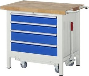 Rau Werkbank mit Fahrgestell und 4 Schubladen, Multicolor, B: 100 cm, T: 70 cm, H: 88 cm - Bild 1