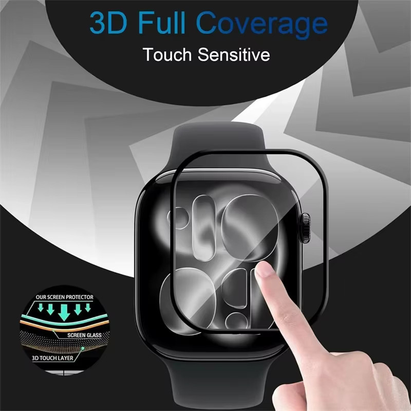 HUBANDE Displayschutzfolie Apple Watch, 3D-HD-Weichglasfolie, transparent - Bild 4