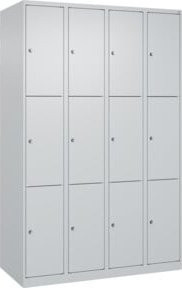 C+P Schließfachschrank Classic PLUS mit 4 Abteilen, Farbe Lichtgrau, B/T/H: 120 x 50 x 185 cm - Bild 1