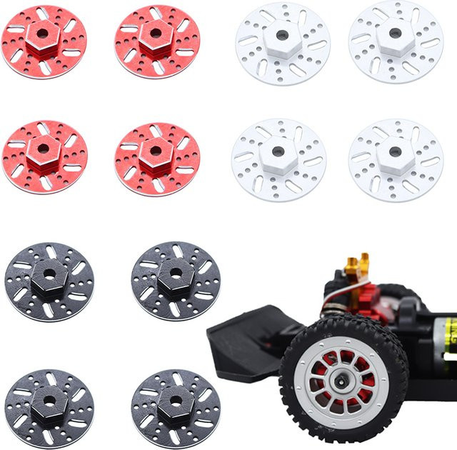WWXRC Metall Bremsscheibe Sattel Reifen Modifikation 4-teiliges Set 1/16 RC Auto Ersatzteile Zubehör - Bild 1