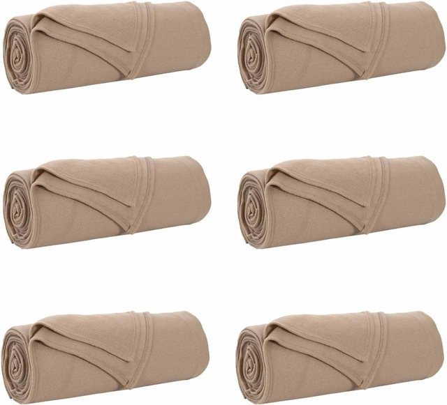 6er Set vidaXL Wohndecken aus Fleece in Kamel/Beige, B x T: 210 x 140 cm - Bild 1