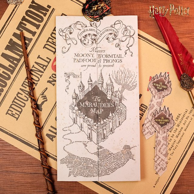 OTRAINBOW Harry Potter Magic Map Hogwarts Theme, Marauder's Maps Fan Collection - Bild 1