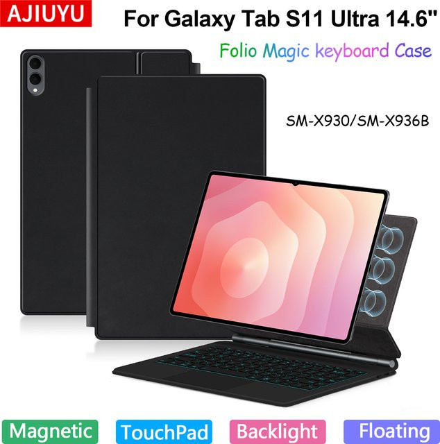 Samsung Magische Tastaturhülle für Galaxy Tab S11 Ultra 14,6 Zoll mit TouchPad und Hintergrundbeleuchtung in Schwarz - Bild 1