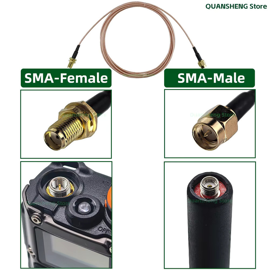 Antennenverlängerungskabel SMA J KY Koaxial aus versilbertem Kupfer für Quansheng Baofeng Walkie Talkie und WiFi-Radios - Bild 3