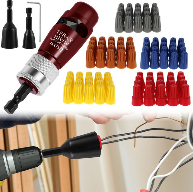 Elektrischer Abisolierer von Hands DIY mit 100 Drahtkappen, tragbares Abisolier- und Verdrehungswerkzeug für die Verwendung mit der Bohrmaschine - Bild 1