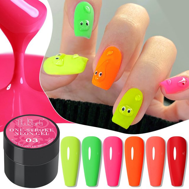AWStorG Gel-Nagellack, 5 ml, orange-rot-grün, laserfunkelnd, semi-permanent - Bild 1