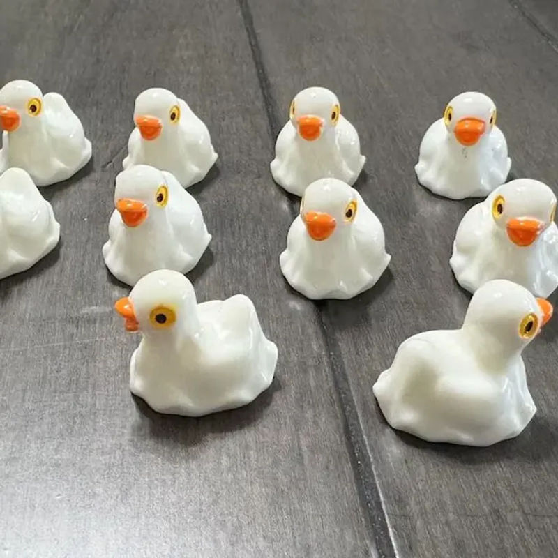 5 oder 10 Stück Geister-Enten aus Kunstharz in Weiß als Miniatur-Halloween-Ornament für DIY-Feenhandwerk und Mikrolandschaften - Bild 3