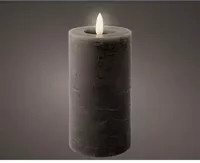LUMINEO LED Kerze Grau mit Flicker-Effekt und Timer, B/D/H: 7 x 7 x 15 cm - Bild 1