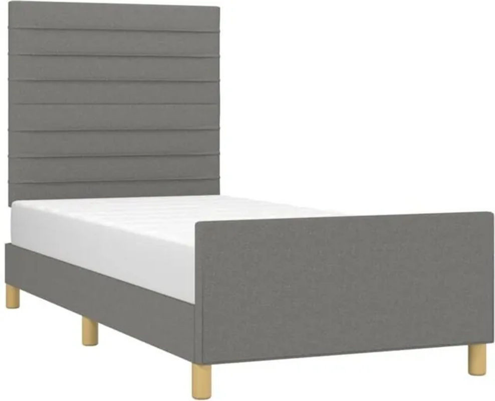 Polsterbett vidaxl in Grau aus Stoff und Holzwerkstoff, B/T: 100 x 200 cm - Bild 1